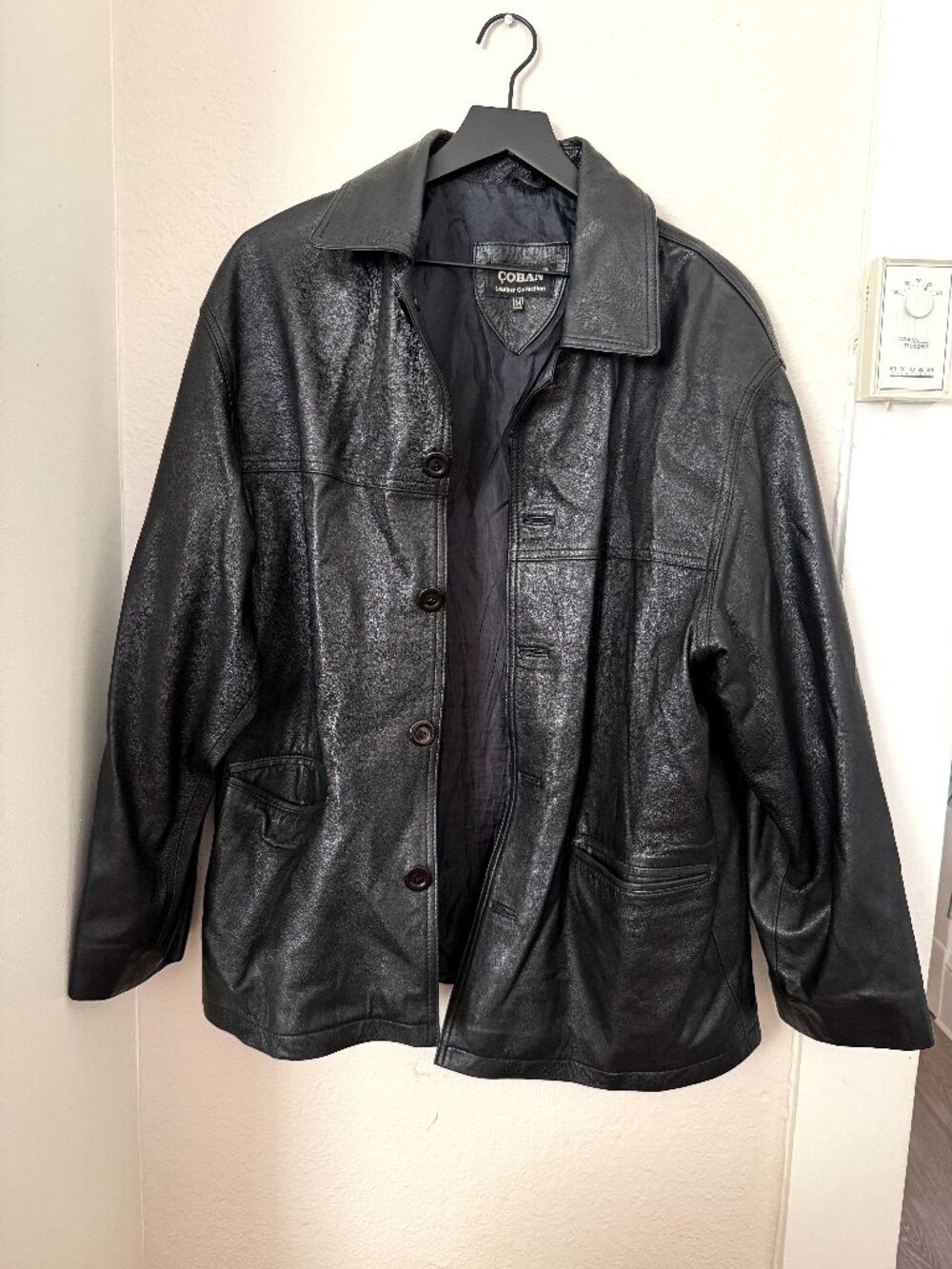 Vintage Genuine Lamb Leather Jacket - Size M Black - European Brand Çoban